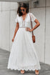 scalloped-trim-lace-plunge-dress Sophia's Trends - Sophia's Style-White-XL